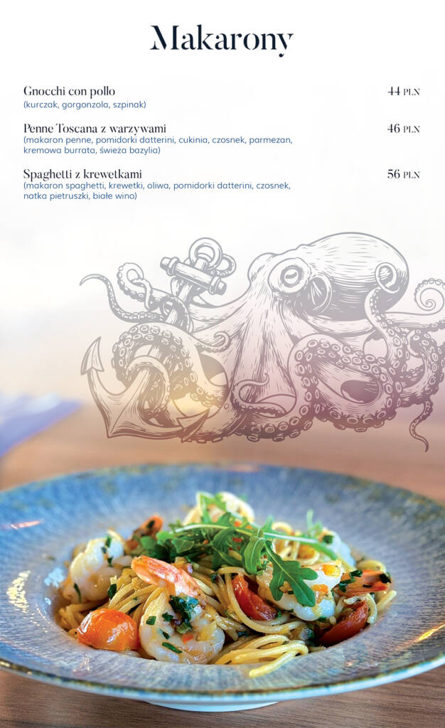 Menu Nasza Rzeka Makarony